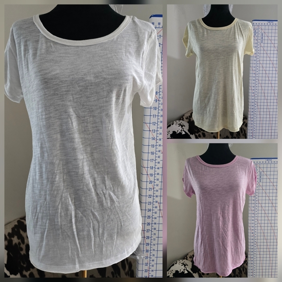 FREE PEOPLE We The Free T-Shirt Trio White Yellow Pink Bundle - Picture 3 of 15